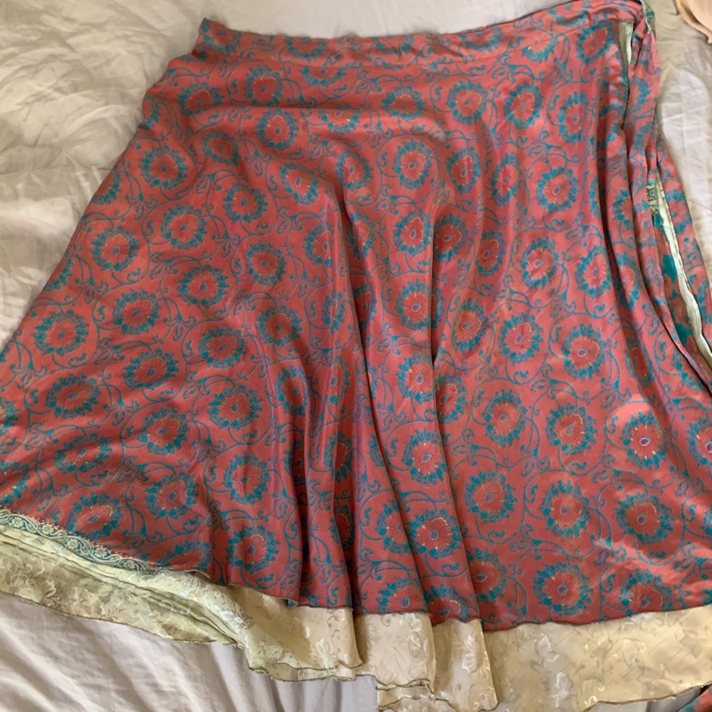DGY Darn Good Yarn Sari Silk Wrap Skirt